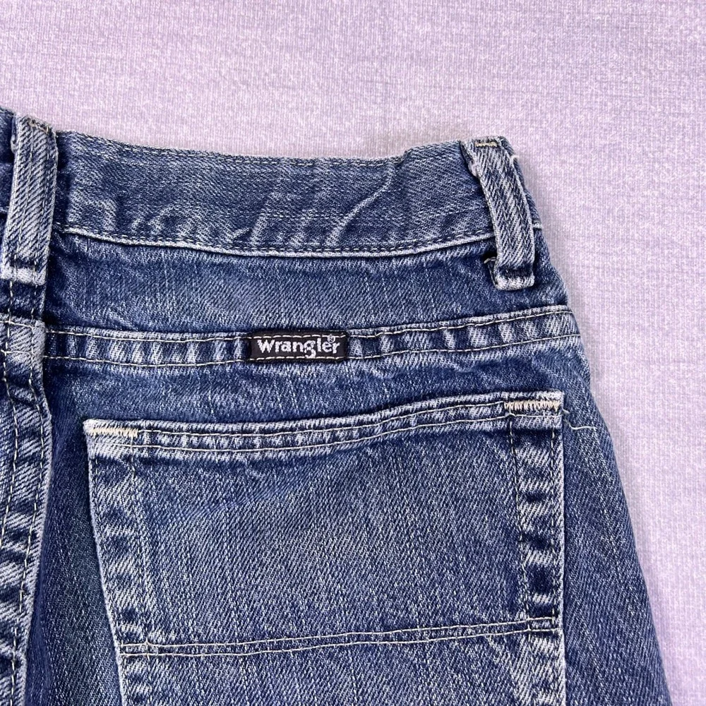 Wrangler Regular Fit Mid Rise Straight Leg Jeans Kids 12 Blue Cotton 6BABWFD
